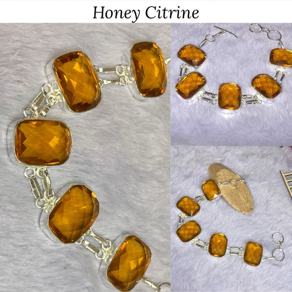 Golden Citrine Gemstone Handmade Bracelet - Picture 5 of 9